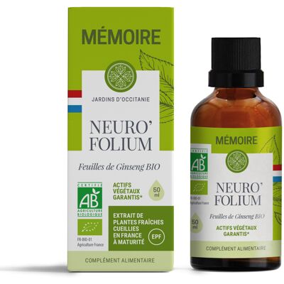 NEURO'FOLIUM BIO - Memory & concentration - Concentrate of fresh French plants