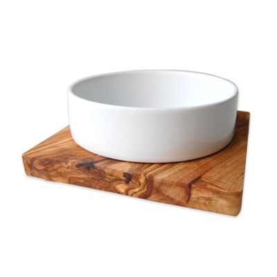 Food bowl DANDY (0.4 l porcelain bowl) for dogs & cats, olive wood