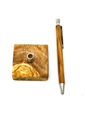 Porte-stylo plus stylo bille ARTHUR en bois d'olivier 5