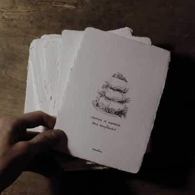 Pack of 100 cards 10x15 cm handmade paper - 2 x 50 different models