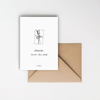 Ultra positive Post - 10x15 handgeschöpfte Papierkarte und recycelter Umschlag