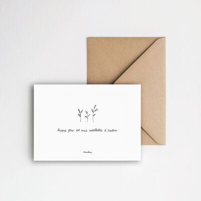 Love Picking - 10x15 handgeschöpfte Papierkarte und recycelter Umschlag