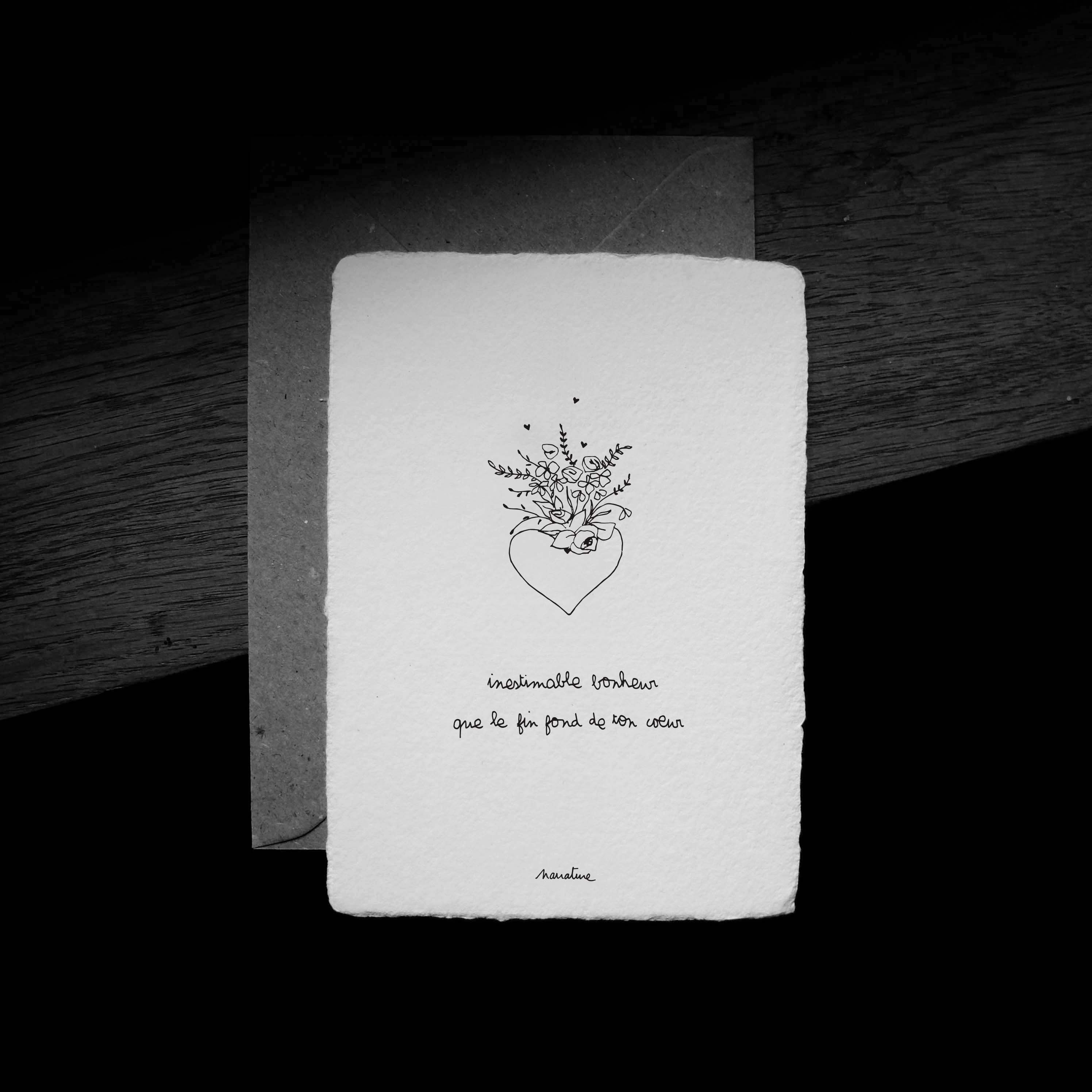 Priceless Happiness - 10x15 handmade paper card and recycled envelope