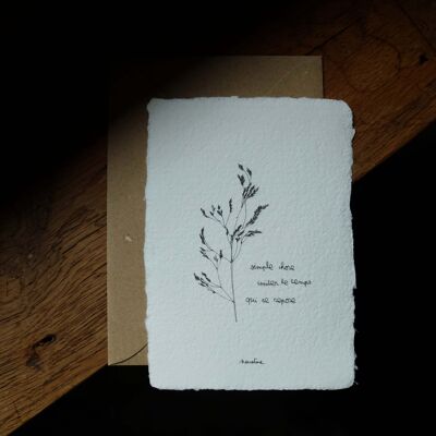 Cosas simples: tarjeta de papel hecha a mano de 10 x 15 y sobre reciclado