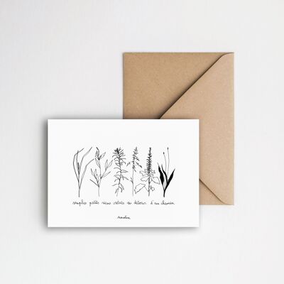 Simple little things - 10x15 handmade paper card and recycled envelope