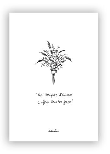 The bouquet d'amour - carte 10x15 papier fait main et enveloppe recyclée 2