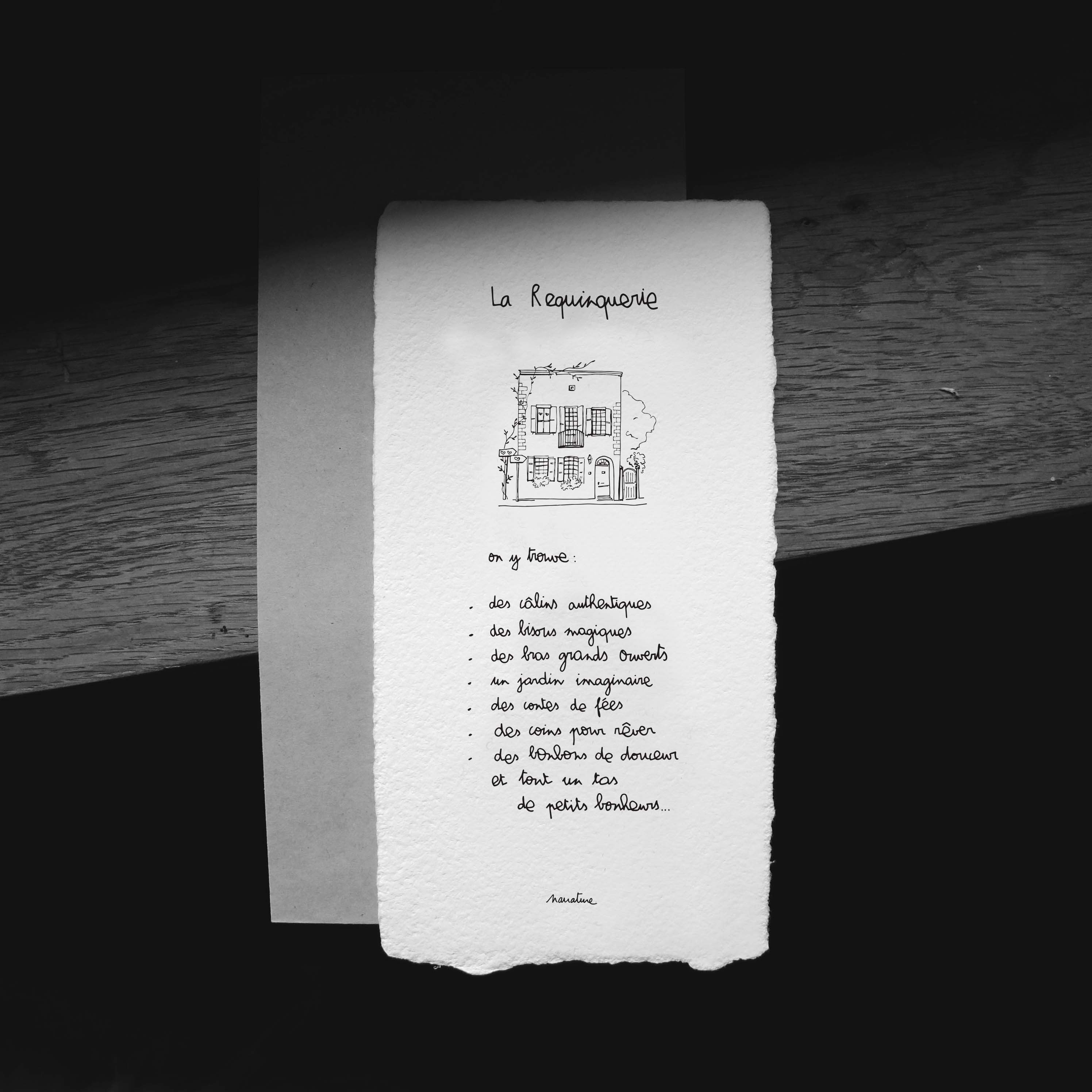 La Requinquerie - Biglietto di carta fatto a mano 10x20 e busta riciclata