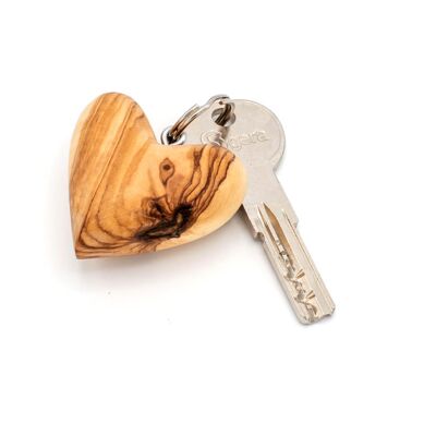 20x keychain HEART made of olive wood