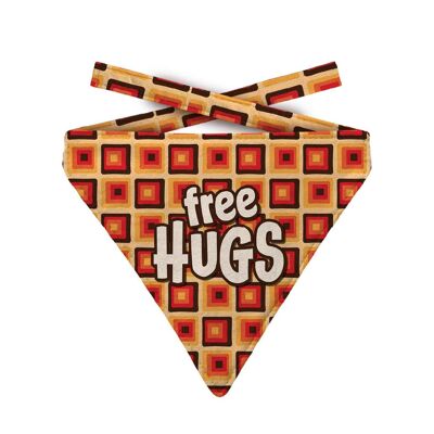 Bandana Dog L Free Hugs Retro
