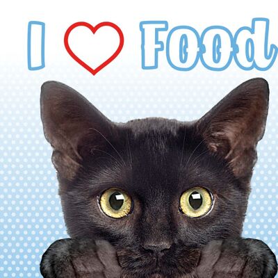 Placemat Black Cat I Love Food