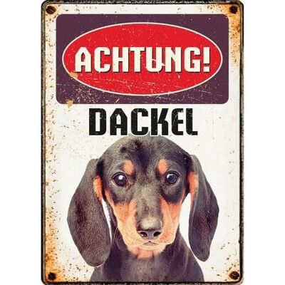 Schild Blech Dackel