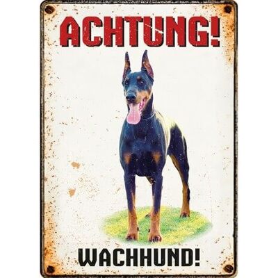 Schild Blech Wachhund Stehend