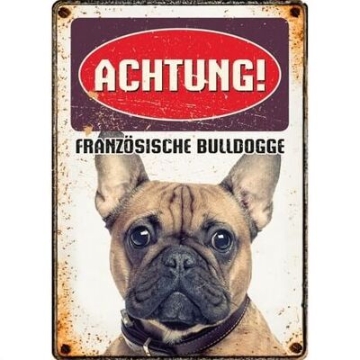 Schild Blech Französische Bulldog