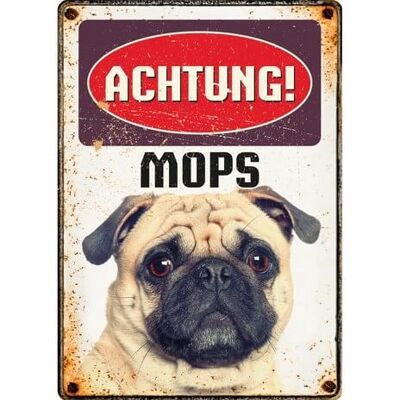 Schild Blech Mops