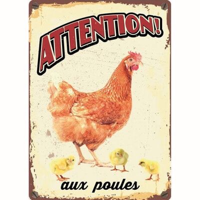 Panneau Métallique Poules