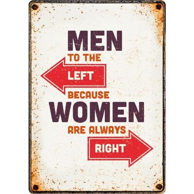 Sign Metal Men Left Women Right (v)