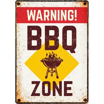 Sign Metal BBQ Zone (v)