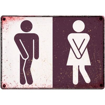 Sign Metal Toilet (h)