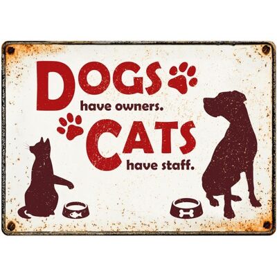 Sign Metal Dogs Cats Staff (h)