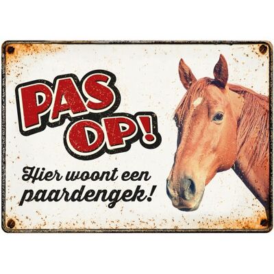 Bord Blik Paardengek (h)