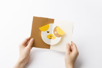 VISAGE POP UP CARD chien 3