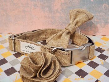 Accessoire fleur pour collier de chien - Slate Oatmeal 4