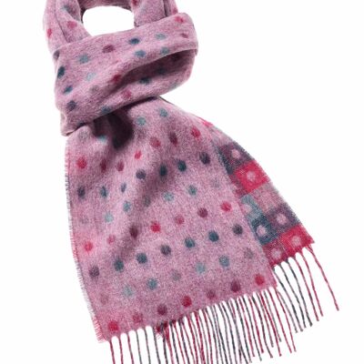 bufanda de lana multispot rosa