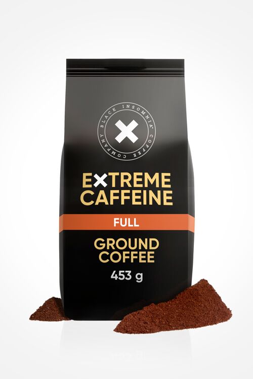 Ground Coffee FULL Flavour by Black Insomnia, 453g, Strong Coffee, Extreme Caffeine