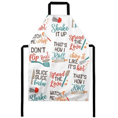 Cooking phrases pattern Apron large