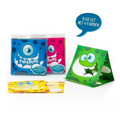 INVITATIONS À LA FÊTE PETIT MONSTRE, LOT DE 8