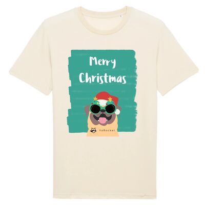 Christmas - Mops T-Shirt | 100% Bio-Baumwolle - Natural
