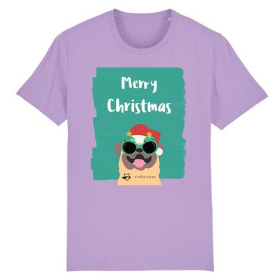 Christmas - Mops T-Shirt | 100% Bio-Baumwolle - Lavender