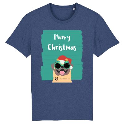 Christmas - Mops T-Shirt | 100% Bio-Baumwolle - Indigo
