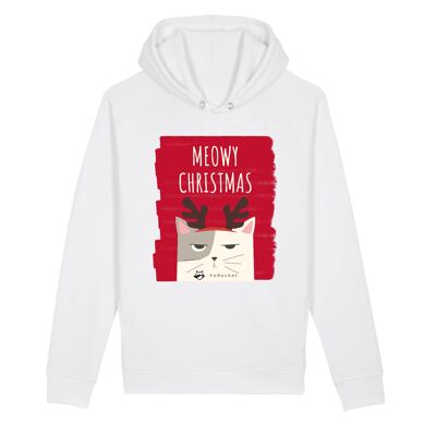 Meowy Christmas Hoodie | 85% Bio-Baumwolle, 15% recyceltes Polyester - White