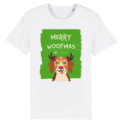 Merry Woofmas T-Shirt | 100% Bio-Baumwolle - White