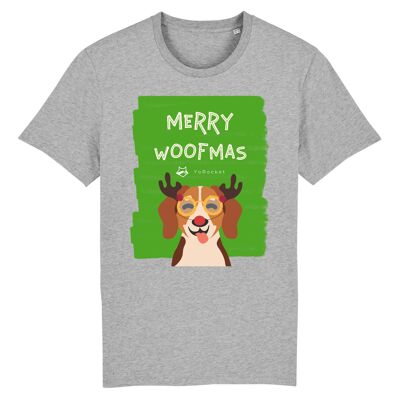 Merry Woofmas T-Shirt | 100% Bio-Baumwolle - Grey