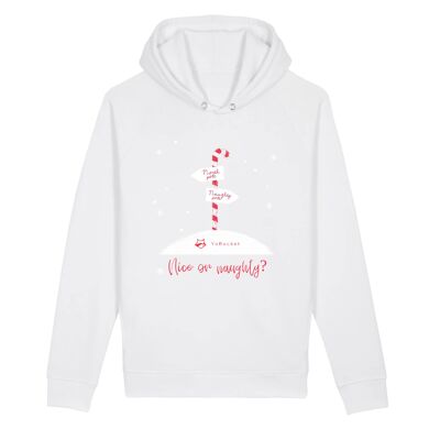 Nice or naughty Hoodie | 85% Bio-Baumwolle, 15% recyceltes Polyester - White