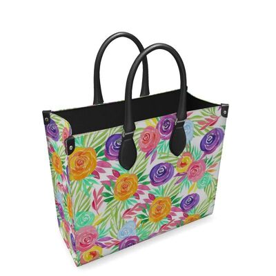 Floral pattern Leather Shopper Bag