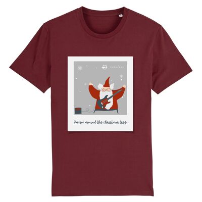 Rockin` Santa T-Shirt | 100% Bio-Baumwolle - Maroon