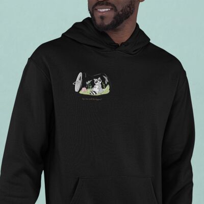 Waschbär in der Dose | 85% Bio-Baumwolle, 15% recyceltes Polyester Hoodie - Black