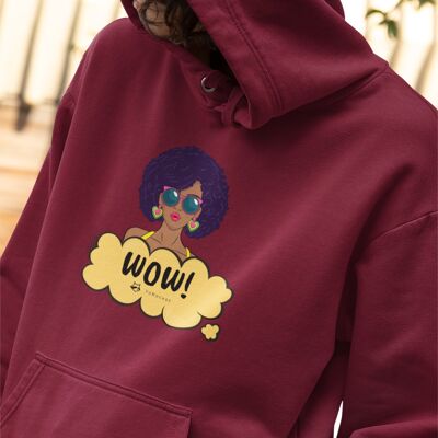 Wow | 85% Bio-Baumwolle, 15% recyceltes Polyester Hoodie - Maroon