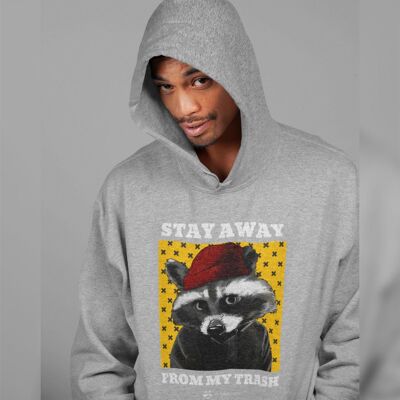 Waschbär Dude | 85% Bio-Baumwolle, 15% recyceltes Polyester Hoodie - Grey