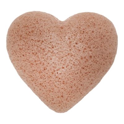 Konjac Heart Facial Puff Sponge with French Pink Clay