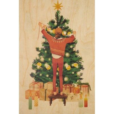 Cartolina di legno - auguri 2 HM Natale