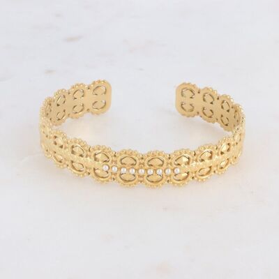 Golden Ronie bangle with pearly beads