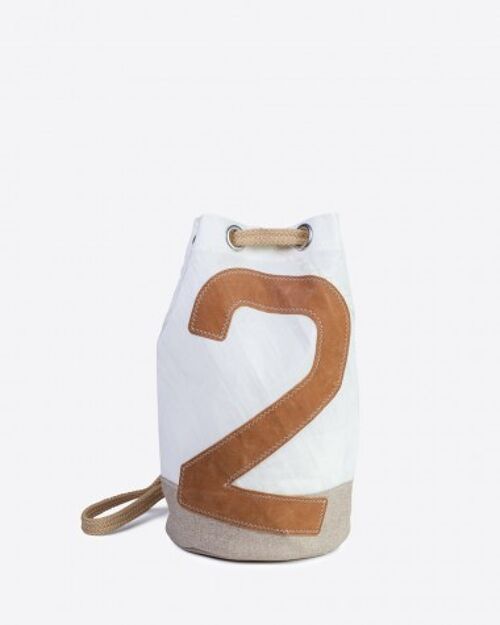 Sac matelot Jack en voile 100% recyclée - Lin et cuir camel n°2