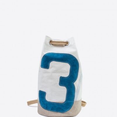 Jack sailor bag in 100% recycled veil - Linen and suede leather n ° 3