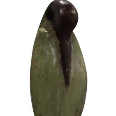 Bronzen vogel in brons-olive groen