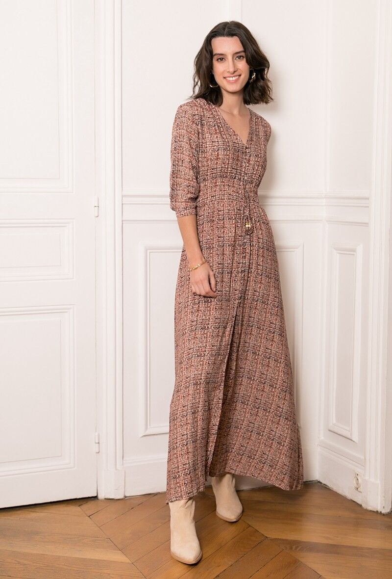 Robe longue boutonnée devant new arrivals