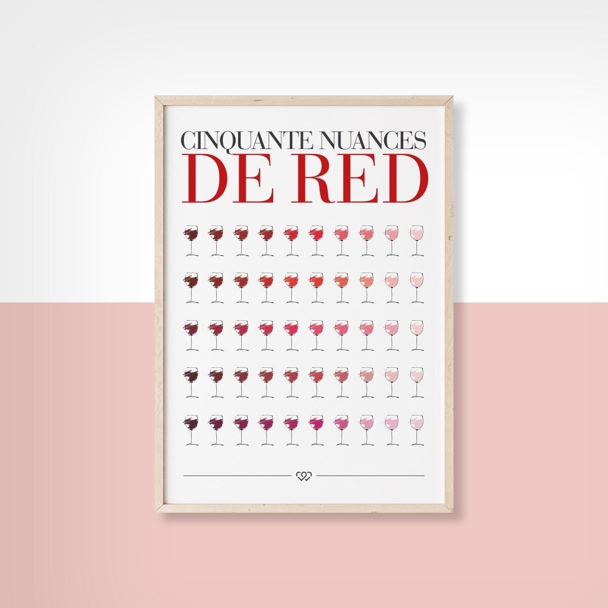 50 SFUMATURE DI ROSSO - 10cm x 15cm - Cartolina